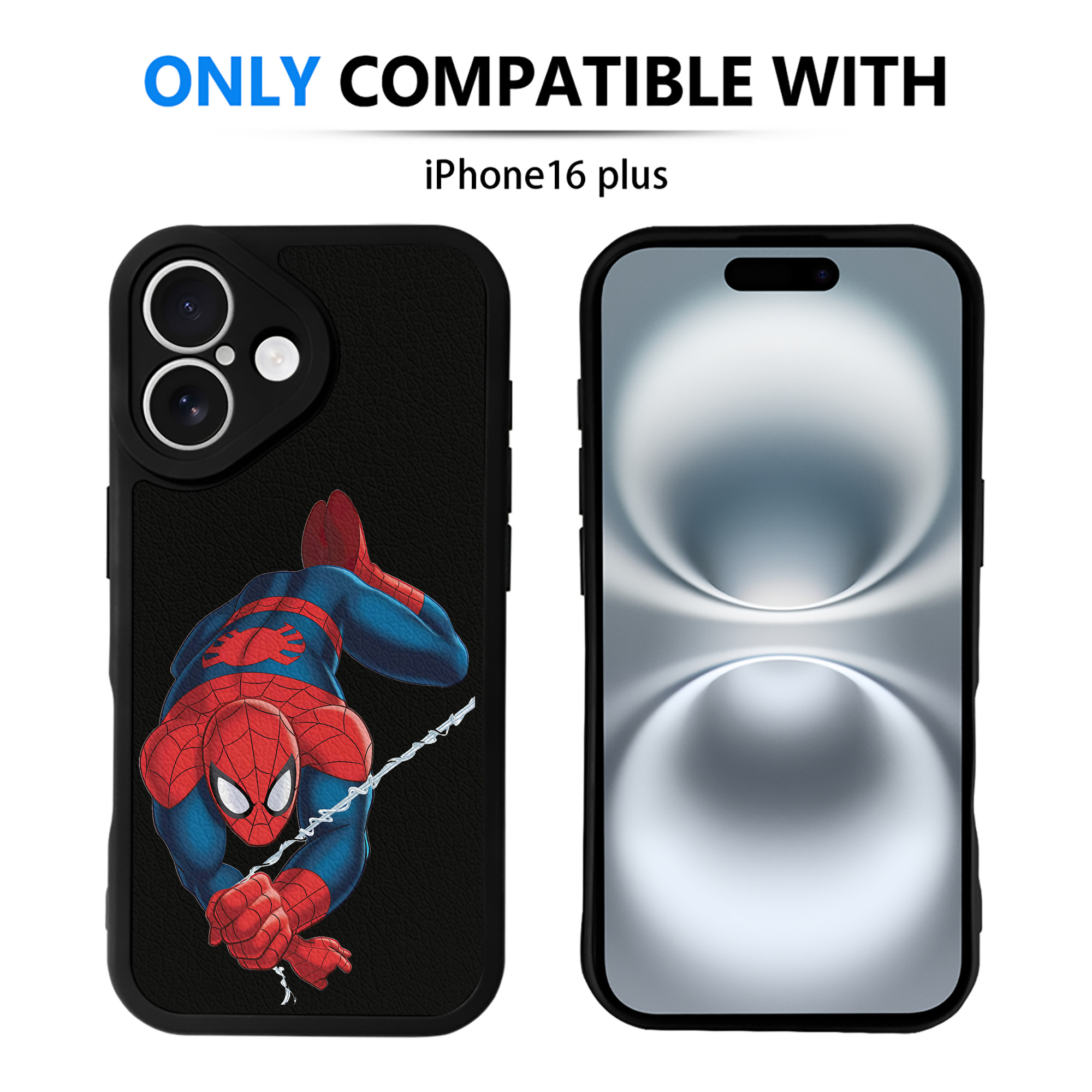 Spider Man スパイダーマン 【iPhone 16シリーズ対応】シリコンスマホケース（レザー調） 材質：シリコン